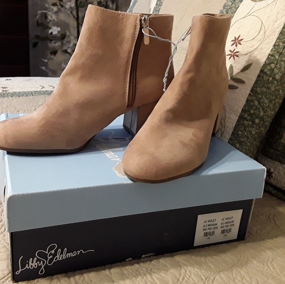 LIBBY EDELMAN Shoes - NWTAGS LIBBY EDELMAN SUEDE CARAMEL, BOOTIES  8.5 M